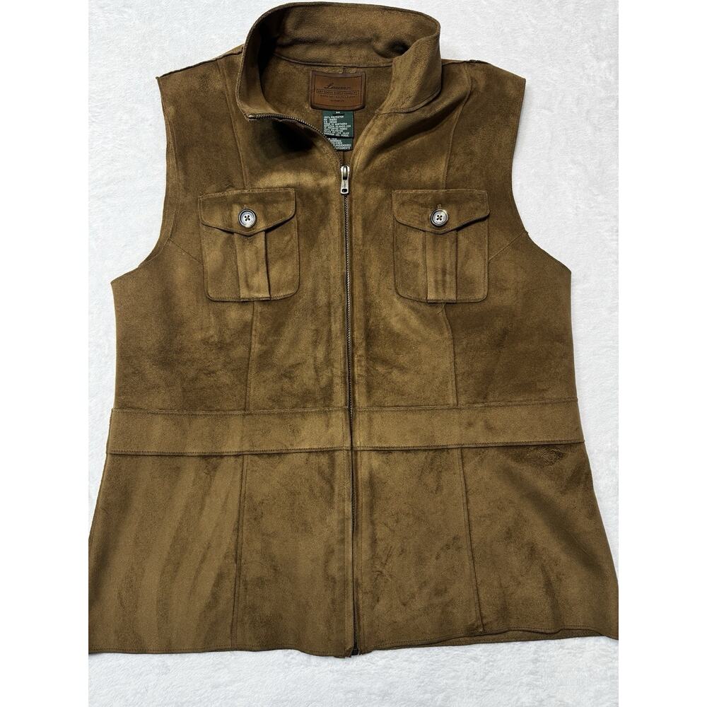 Ralph Lauren Brown Suede Zip-Front Vest